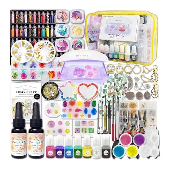 (Keratta) UV Resin Set Starter Kit, Shakashakaresin, Pukupuku Stickers, Make Wind Resin, Crafts, Beginners, Christmas, Birthday Gifts