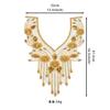 Gold Heavy Industry Beaded Sequins V-Neck Embroidered Decal Dress Performance Dress Decorative Front Neck Cloth Stickers Accessories