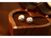 Banyan Tree Gold-Plated Silver Hammered Texture Round Earrings for Women: High-End Autumn/Winter Fashion.