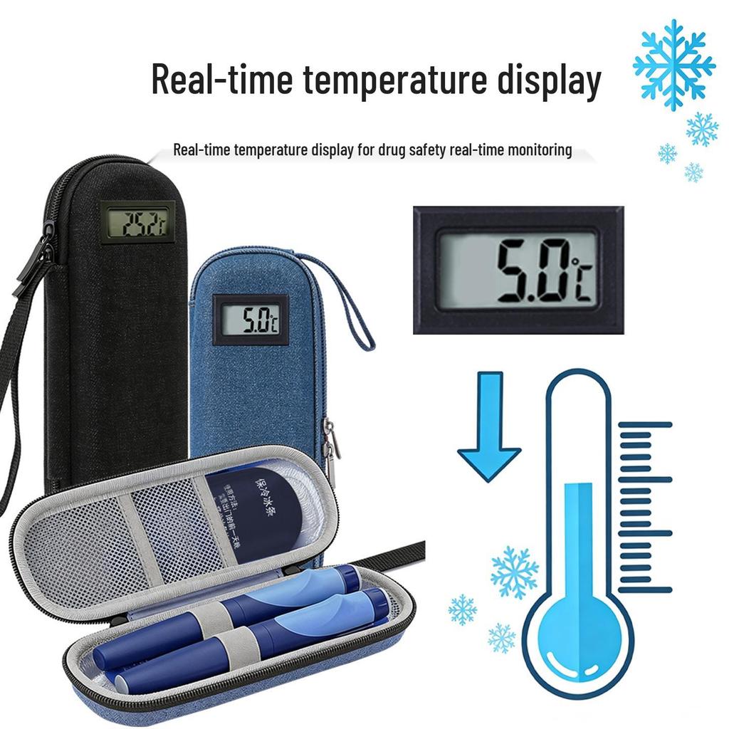 Portable Insulin Cooler Bag with Ice Packs and Cold Compress
