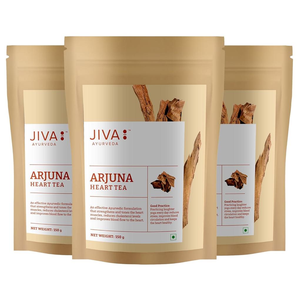 Jiva Arjuna Caffeine Free Ayurvedic Tea 150g X Pack of 3 | Pure Natural Arjuna Goodness for Heart & Wellness