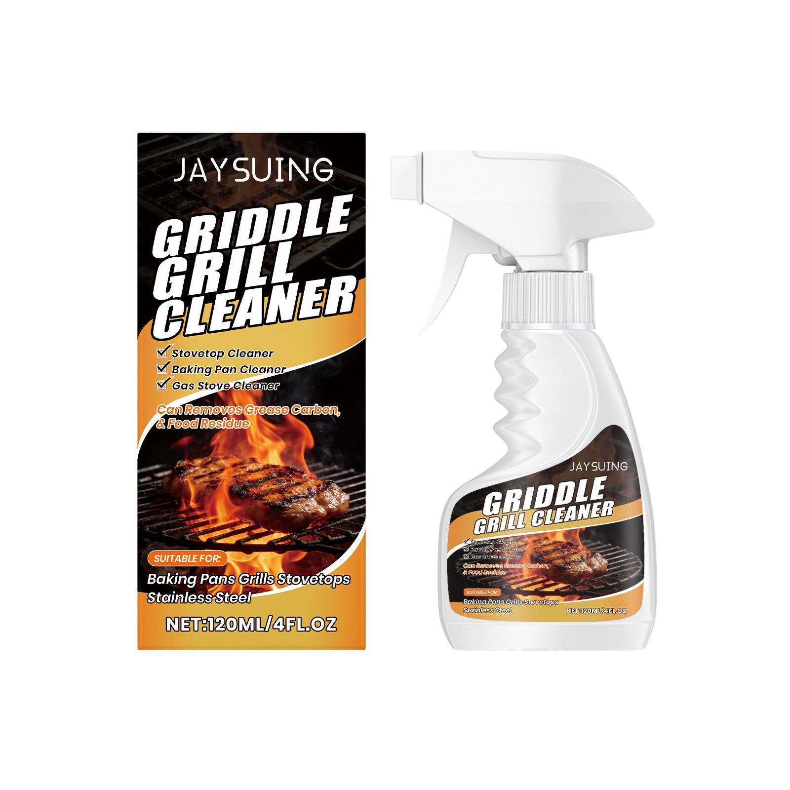 

JAYSUING Griddle Grill Cleaner Powerful Cleaning Remove Stubborn Oil Stains Quick Grease Removal Baking Pan Cleaner Spray 120ml 120ml