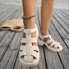 Sommer Baotou Sandalen Damen Webeschuhe Dicke Sohle Ein Riemen Schnalle mit Ausgehöhlten Strandschuhen Plateau Römische Sandalen