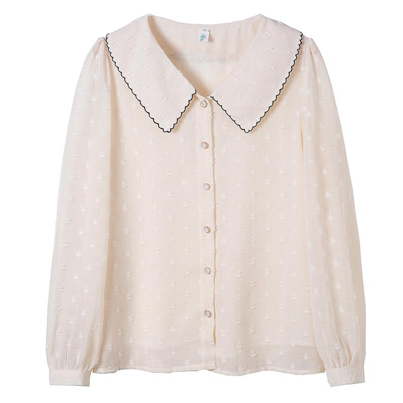 Women Blouses Shirts 2025 Spring Long Sleeve Women Blouse Shirt Turn Down Collar Chiffon Blouse Shirt Women Tops J598