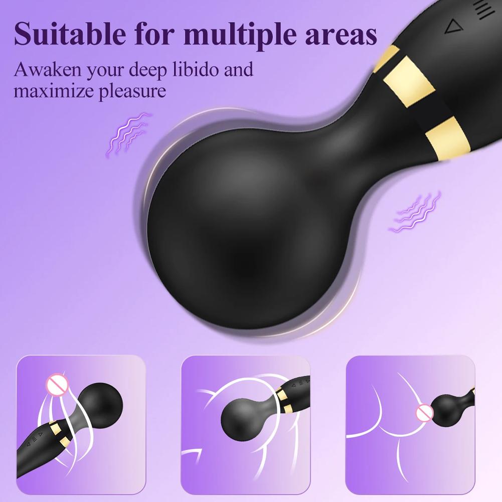Powerful Double AV Massager Vibrator Female Magic Wand G-Spot Dildo Clitoris Nipple Stimulator for Women Sex Toys Couple Adults