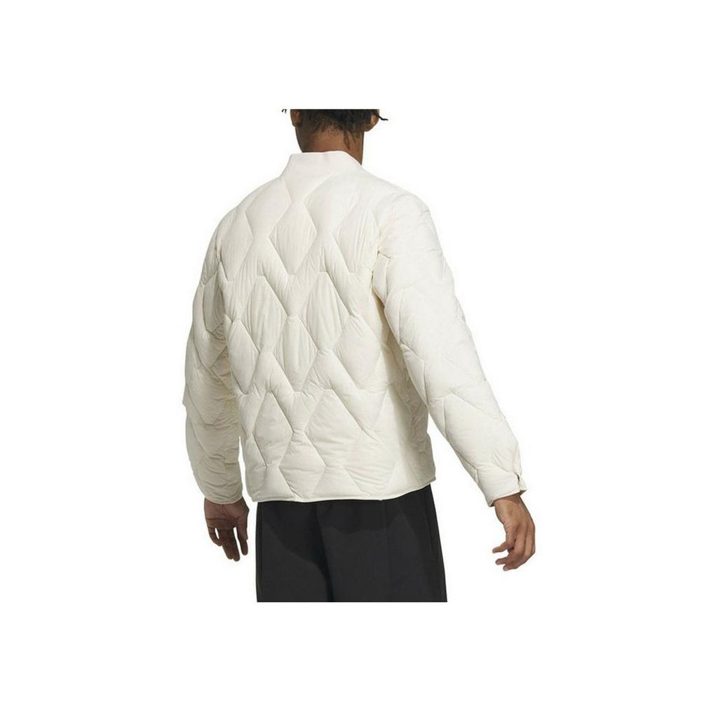 Adidas Jednolity kolor Logo Wyściełana Kurtka Outdoor Warm Sports Training Casual Down Jacket Unisex Odzież wierzchnia Biały IW0778