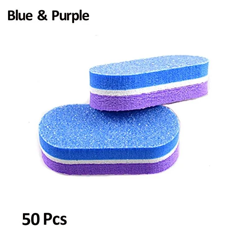 

50 шт. Мини-пилочки для ногтей с зернистостью в блоках, губчатые полировальные круги для акриловых ногтей, двухсторонние инструменты для маникюра в салоне своими руками