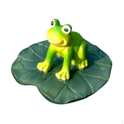 Floating Frog Figure with Water, Resin, Animal Statue Decoration for Patio Aquarium