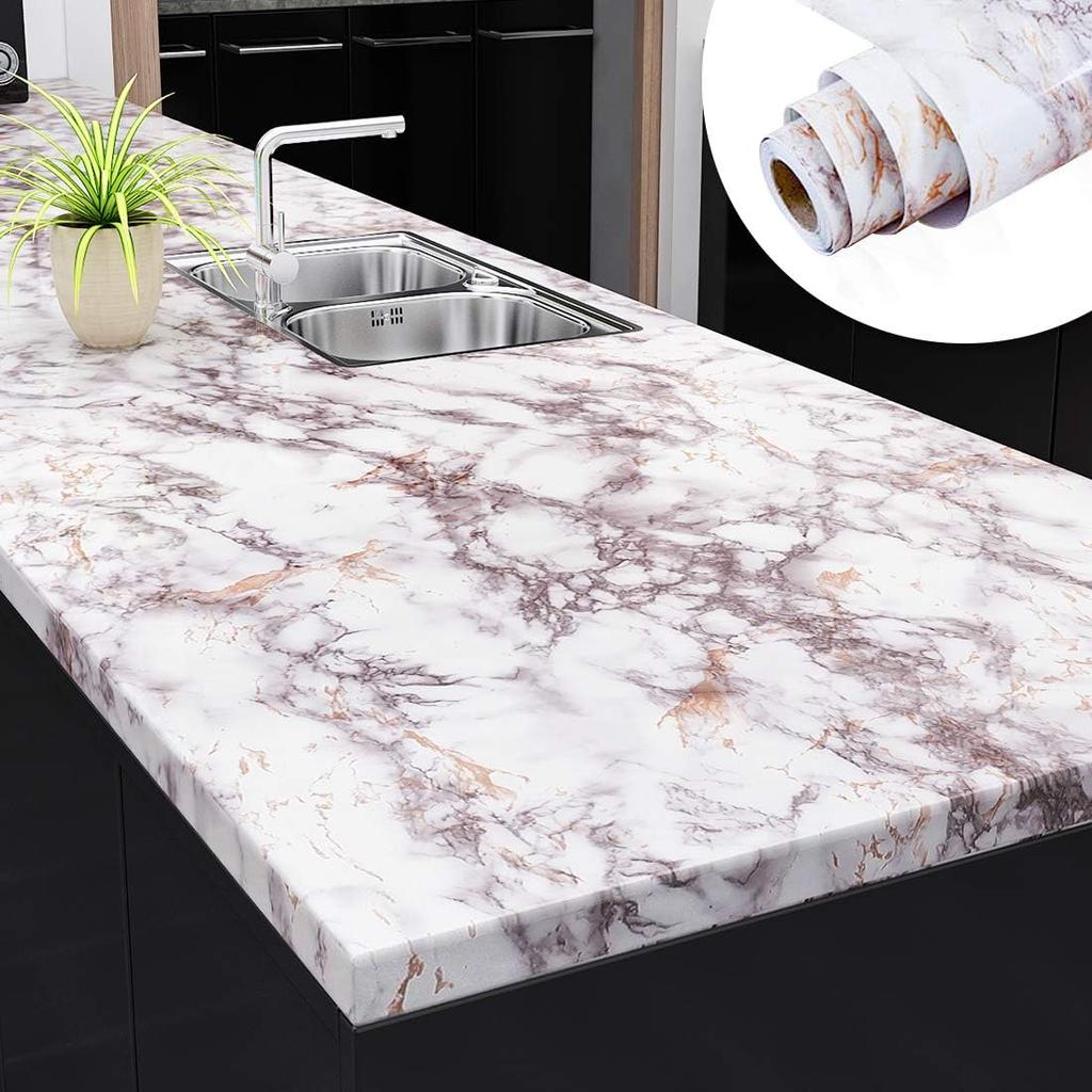40Cm Width Marble Self Adhesive Wall Cover Vinyl Wall Decals Water-Repellent Contact Paper For Kitchen Decorative Film Home Decor