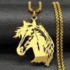 Graceful Horse Pendant Necklace For Women Men Stainless Steel Silver Color Animal Lover Pony Male Chain Jewelry Accessories