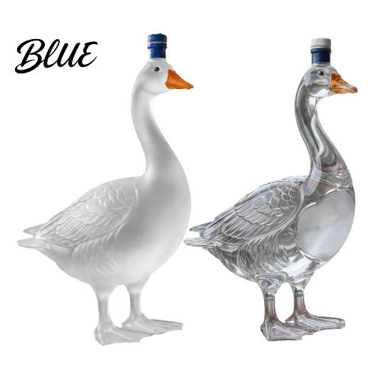 Botella de Exhibición de Whisky Decantador Forma de Ganso Pájaro Animal de Vidrio 3D Licor Esculpido para Exhibición de Bar Arte Dispensador de Vino Regalo para el Hogar Divertido Utensilio de Bar