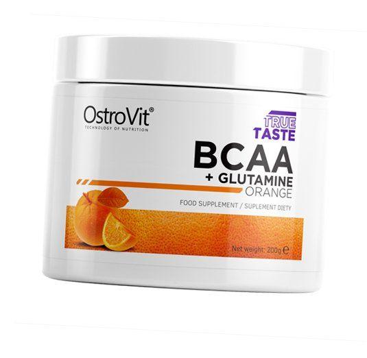 

Амінокислоти ВСАА та Глютамін, BCAA + glutamine, Ostrovit 200г Лимон (28250001) 200g Orange