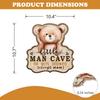 Little Man Cave No Girls Allowed Expect Mom Front Door Sign, Cute Bear Bee Wood Hanger Boy Toddler Baby Nursery Home Decor, Farmhouse Wooden Wreath