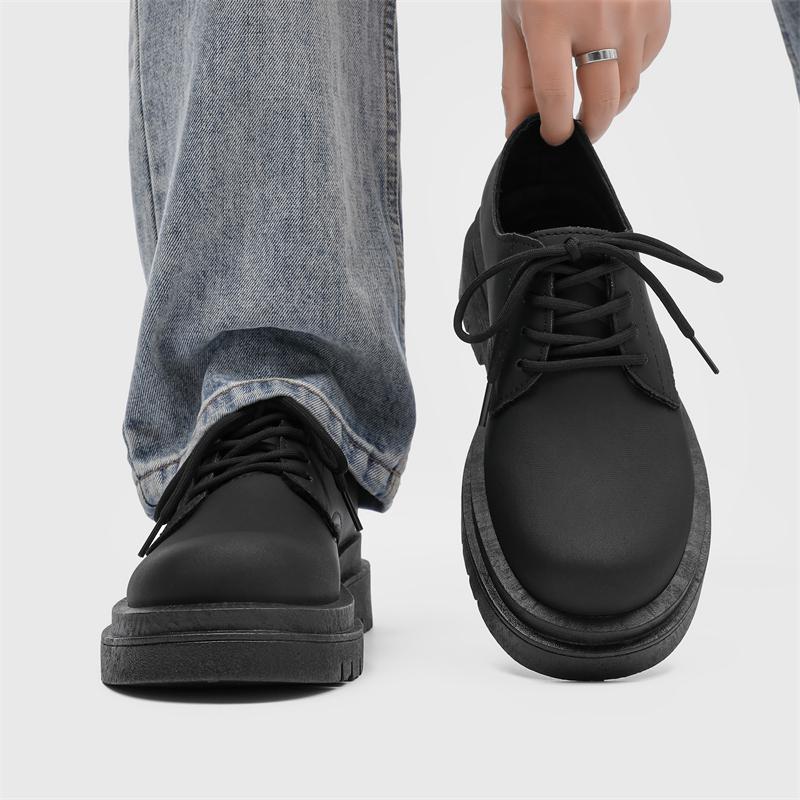 Fashion Thick Sole Formal Men Leather Shoes Luxury Brand Designer Platform Casual Shoes Wedding Dress Oxfords Shoes Men Work Footwear
