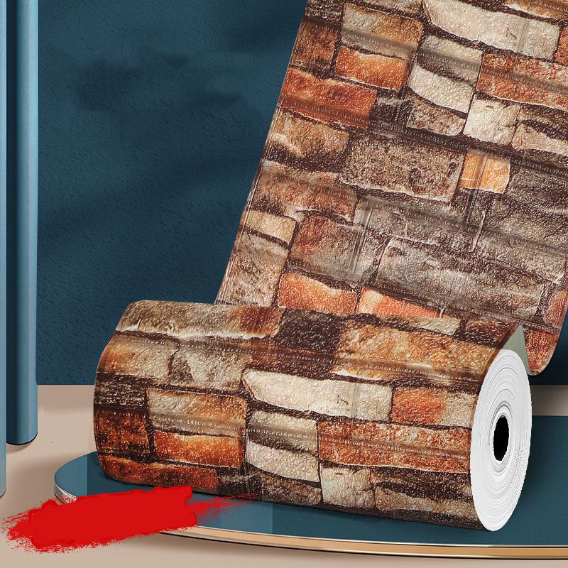 5/10M 3D tapeta Dekorace Samolepicí Starožitná pěnová cihlová tapeta Obývací pokoj Ložnice Voděodolná 3D nástěnná samolepka