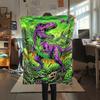 Dragon Elephant Dinosaur Print Flannel Blanket,High quality Comfortable for All Seasons,Home Decor,Warmth and Comfort,Perfect for Christmas Gifts