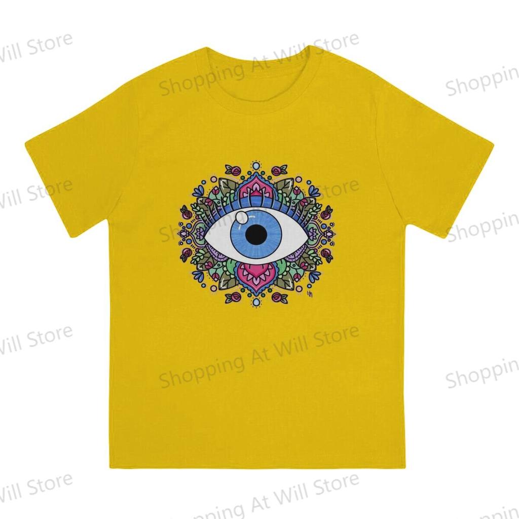 Tops  Cotton Leisure Sports  Evil Eye Unisexs and Womens Tshirts   Tshirt Top
