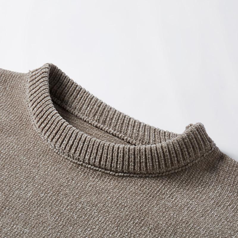 2025 Autumn And Winter New Style Unisex Round Neck Sweater With Thick And Loose Cotton Thread Knitted Base Sweater
