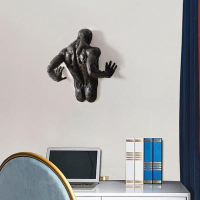 Escultura abstracta masculina, arte de resina, decoración de pared, estatua de cuerpo humano, escultura artística de montaje en pared para el hogar, sala de estar, galería