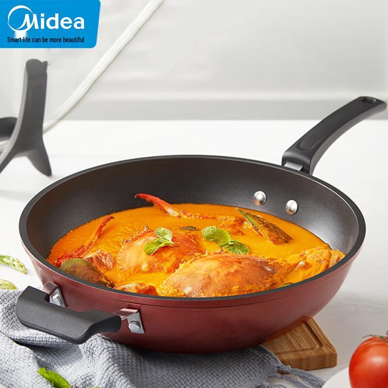 Midea 32cm Non-Stick Wok & Frying Pan