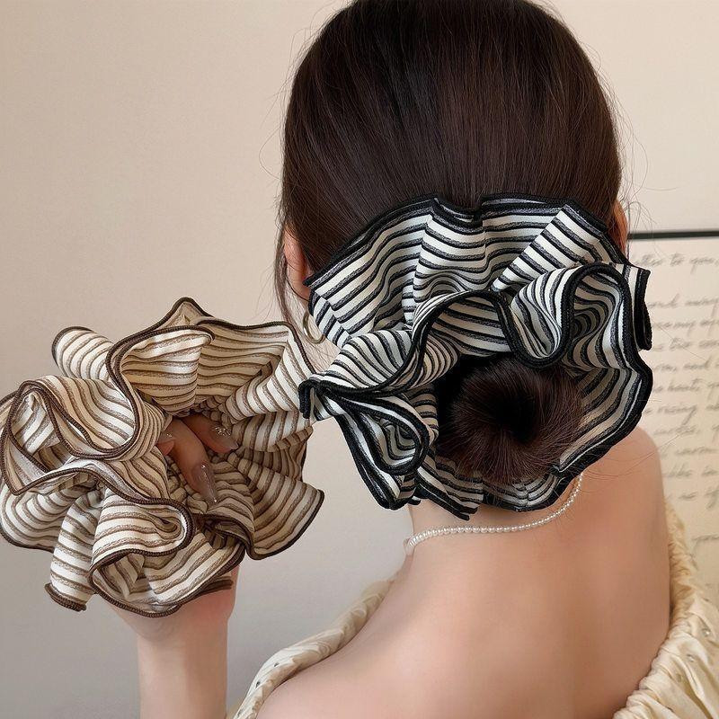 Large Scrunchies Vintage Plaid Hair Bands Elegant Elastic Ponytail Hair Ties Women Hair Accessories