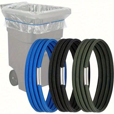 3Pcs Colorful Elastic Trash Can Strap - Secure Trash Bags That Secure Gallon Trash Cans At Home, Office, School, and Outdoors