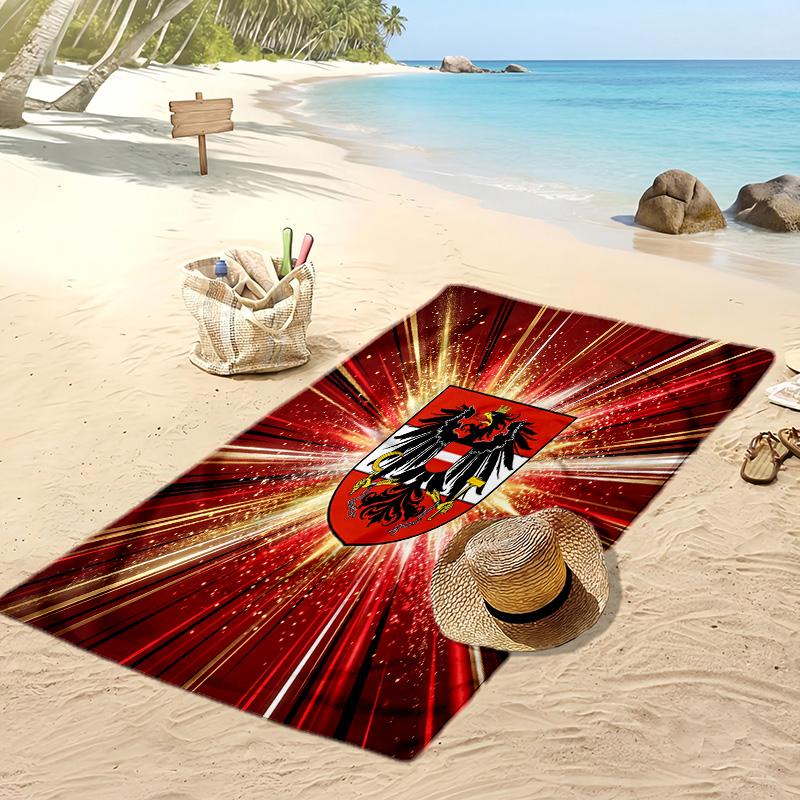 Österreich Fußball Druck Strandtuch Schnelltrocknend Super Saugfähig Weiches Badetuch zum Schwimmen Strand Reisen Fan Souvenir Geschenk