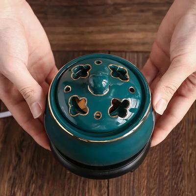 FY Elektrické kadidelnice 110V/220V Zásuvné Santalové dřevo OUD Kadidelnice, Časovaná Teplota Keramická Lampa na Esenciální Oleje