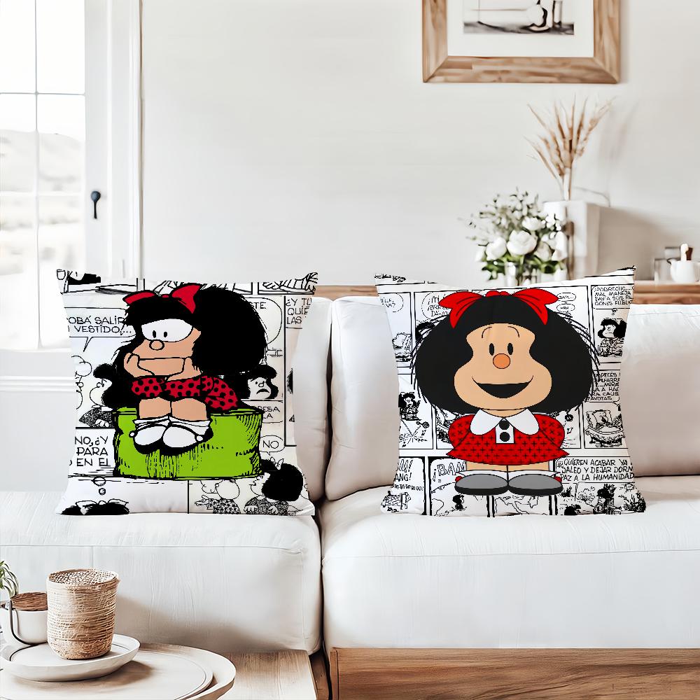 Cartoon Cute Mafalda Pillow Case Suitable For Bedrooms Living Rooms Cars Home Decoration