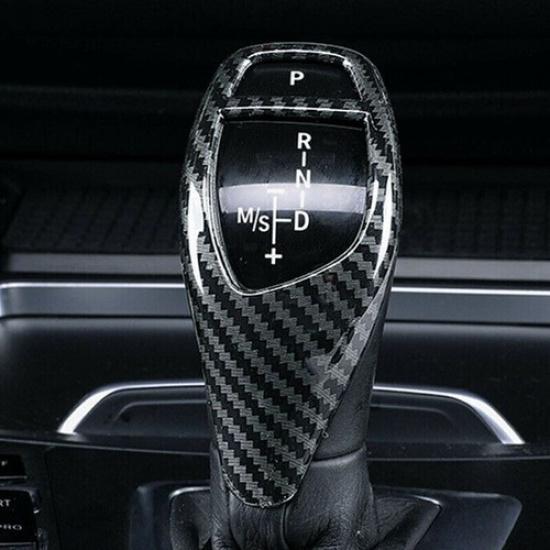 Gear Shift Knob Cover Trim For BMW F30 F20 F10 F15 F25 X5 X3 Carbon Fiber ABS