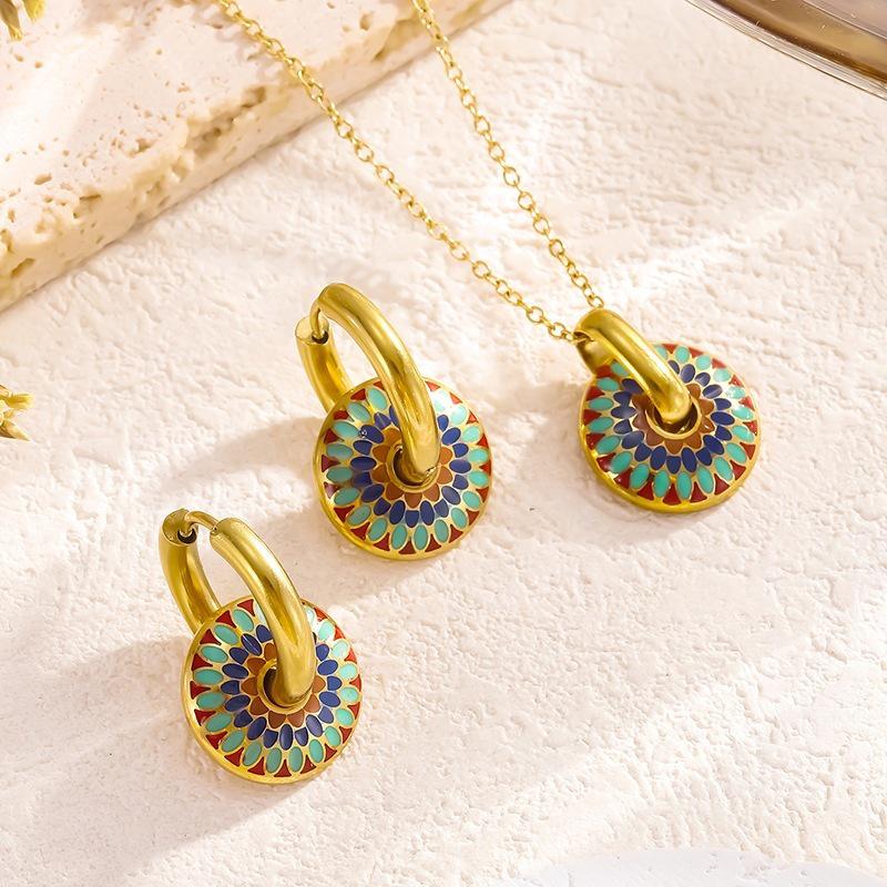 Retro Glazed Colorful Earrings - Fashionable, Unique, Simple Style for Women