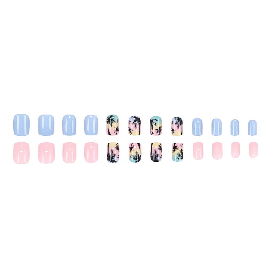 Elegant Fresh Style Macaron Series: Skin-Whitening European & American Exotic Press-On Nails.