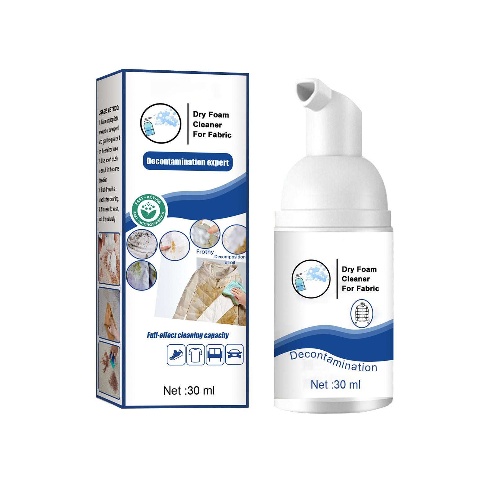 

Сухой пенный очиститель, Сухой пенный очиститель для одежды, Спрей для сухой чистки одежды, Пенное средство для сухой чистки тканей пуховиков, Мгновенная очистка 30 мл One Size
