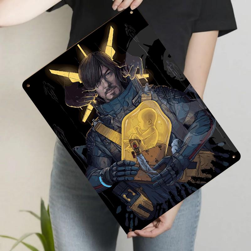 

Death Stranding Game Theme Custom Iron Painting Sam Porter Bridges Baby Pod Decorative Wall Art 20x30cm（7.8x11.8inch）