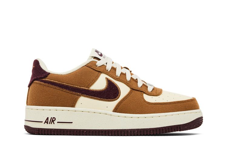 Nike Air Force 1 Low Light British Tan Burgundy Crush (GS) Sneakers