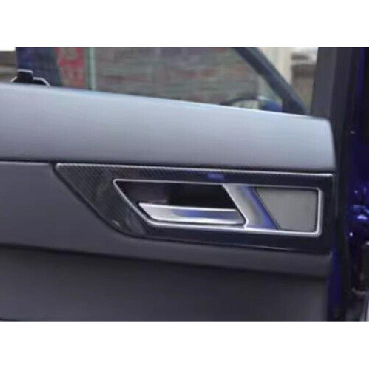 4PCS Carbon Fiber Frame Trim Door Handle Lock For Jaguar F-pace 2017-2020