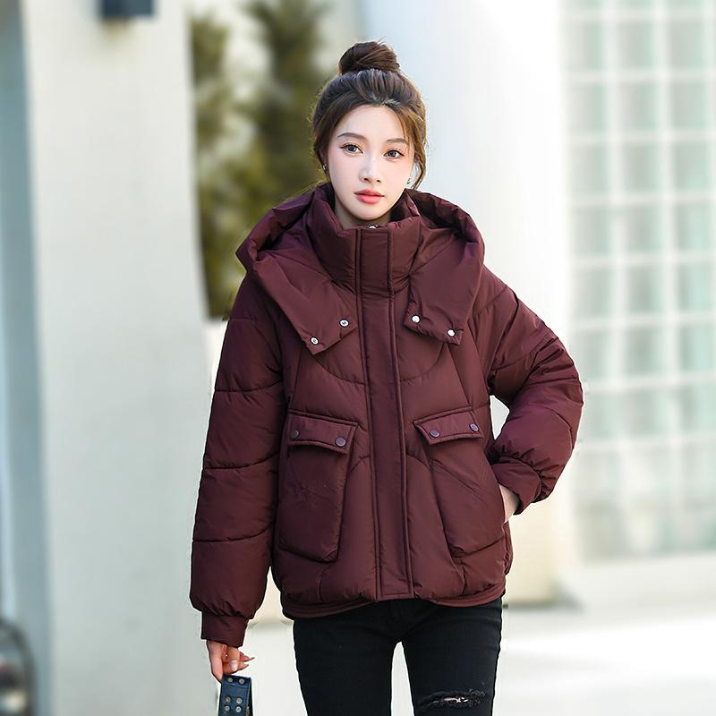 Cotton Clothes Women's 2026 Winter New Down Cotton Jacket Short Korean Loose Hooded Thickened Warm Padded Jacket Jacket