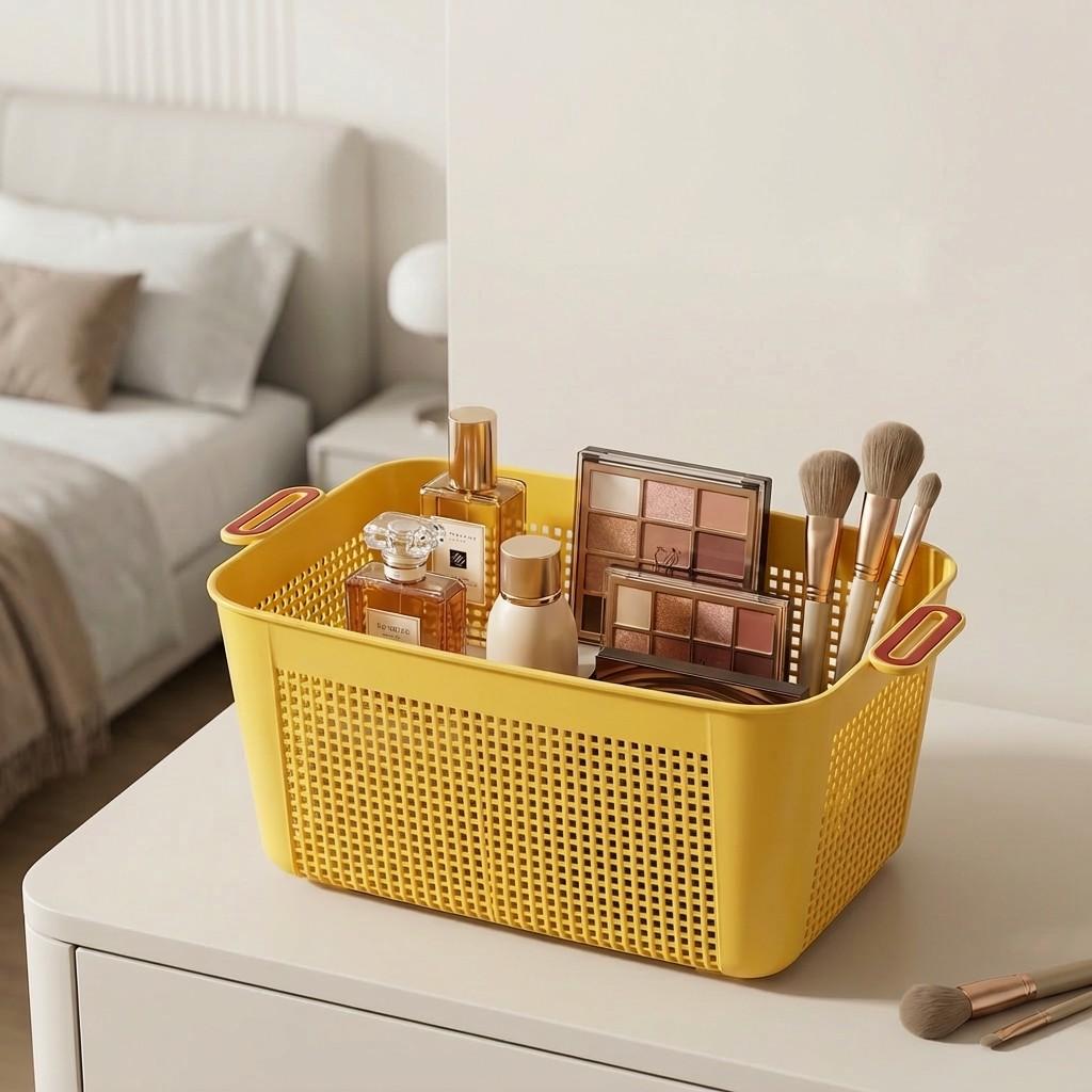 1/2/4PC Plastic Cosmetic Storage Basket Large Capacity Desktop Stationery Organizer Multifunctional Bathroom Sundries Basket