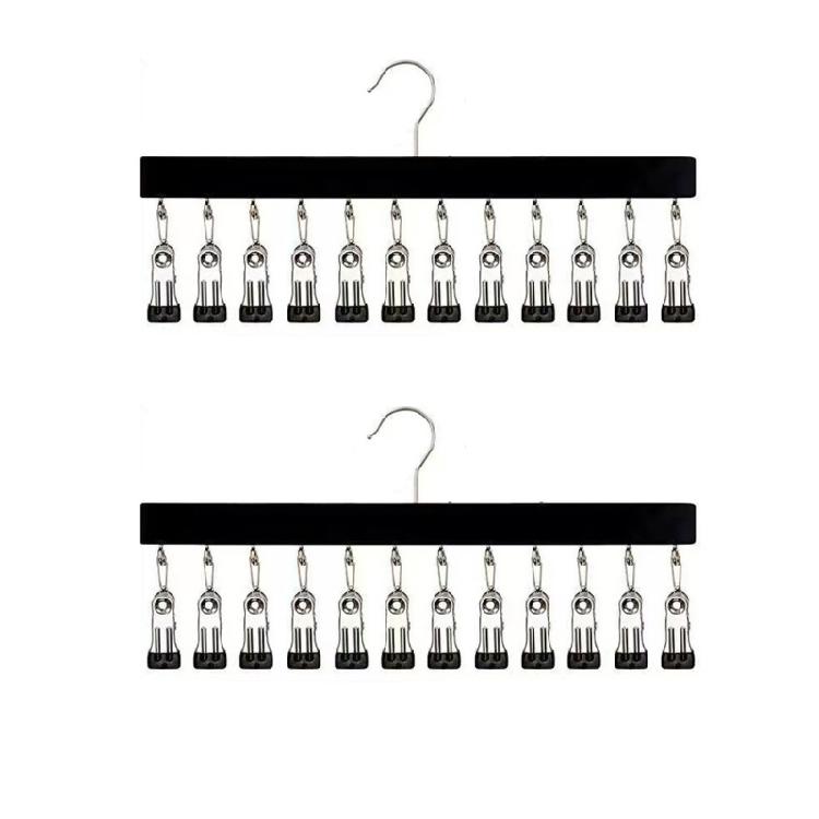 Practical Storage Rack For Caps Belts Household Clothes Hanger with 12 Clip for Bedroom Or Entryway