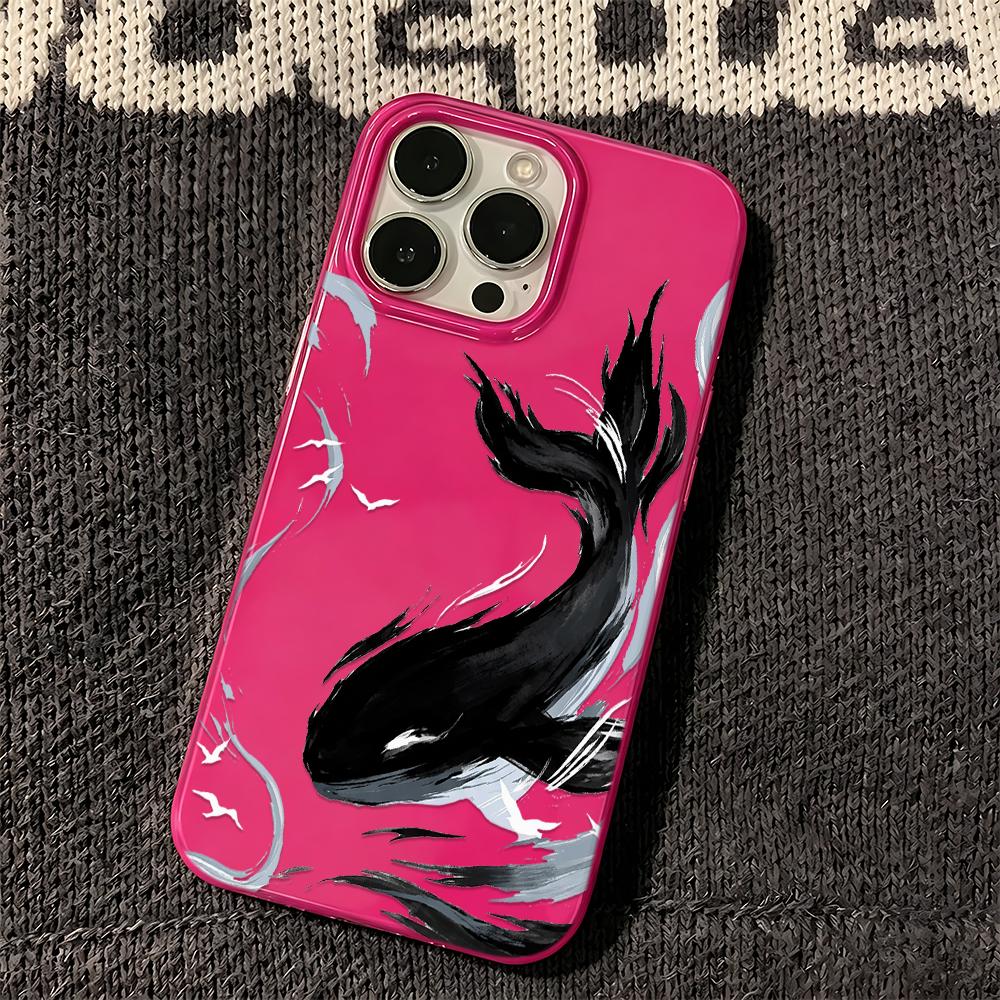 Aesthetic Anti Drop Phone Case For Iphone 13 17 Air 15 Plus 11 Pro Max 14 16 12 Lightweight Portable Stylish Whales Bumper