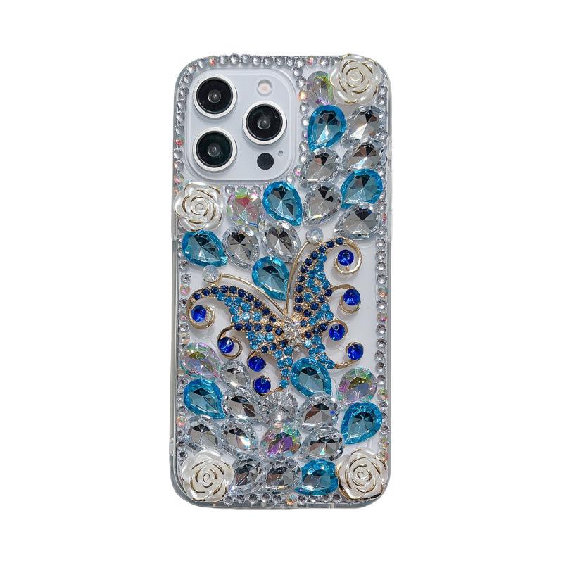Rhinestone Butterfly Floral Luxury Case for iPhone 13/14 Pro/15/16 Pro