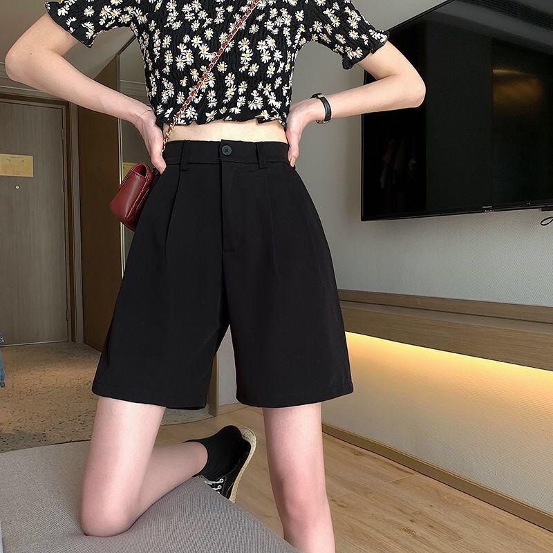 2023 Plus-Size Women's High Waist Casual Wide Leg Shorts