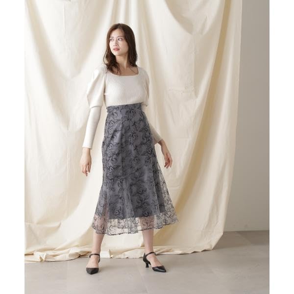 Jill by Jill Stuart Women's Rose Embroidery Mermaid Skirt, Pink, 125-3220019