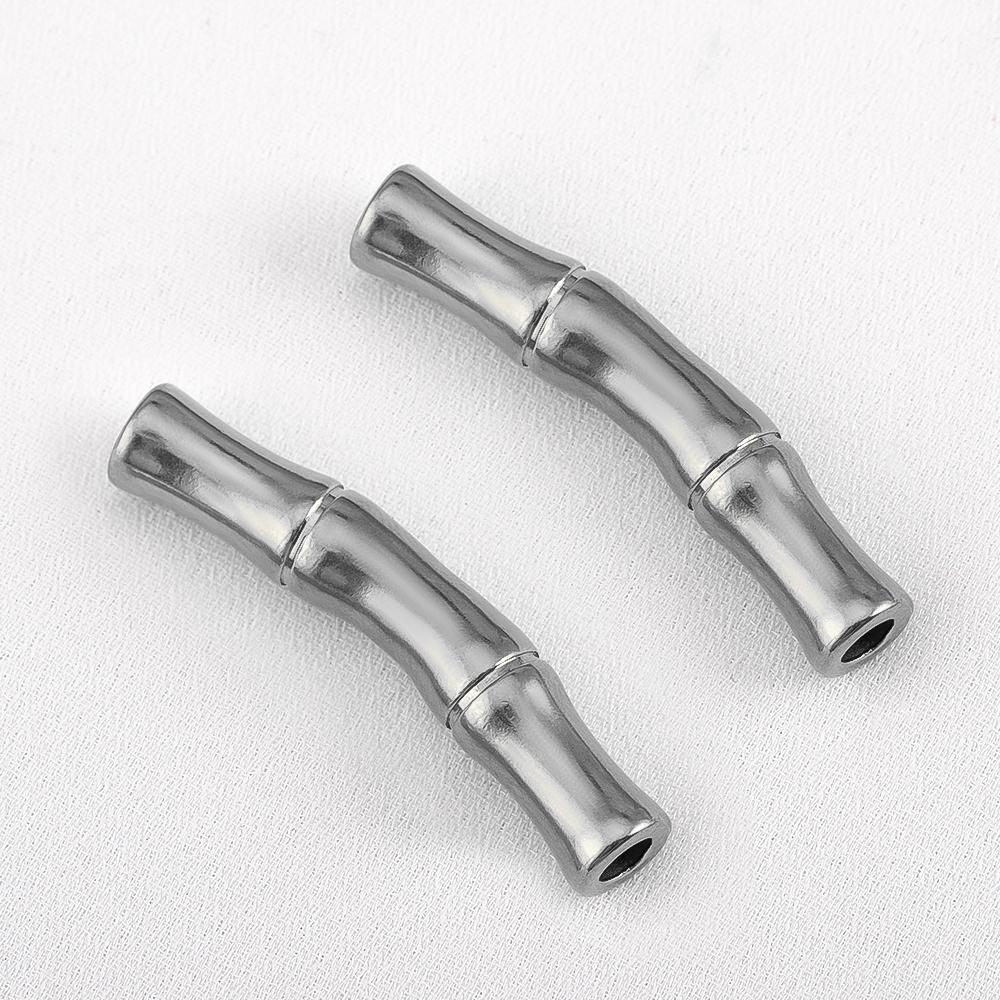 2pcs 5pcs Stainless Steel Connector Curved Slub Tube Jewelry Making Gold Color Straight Beads Bracelet Necklace Jewelry Finding