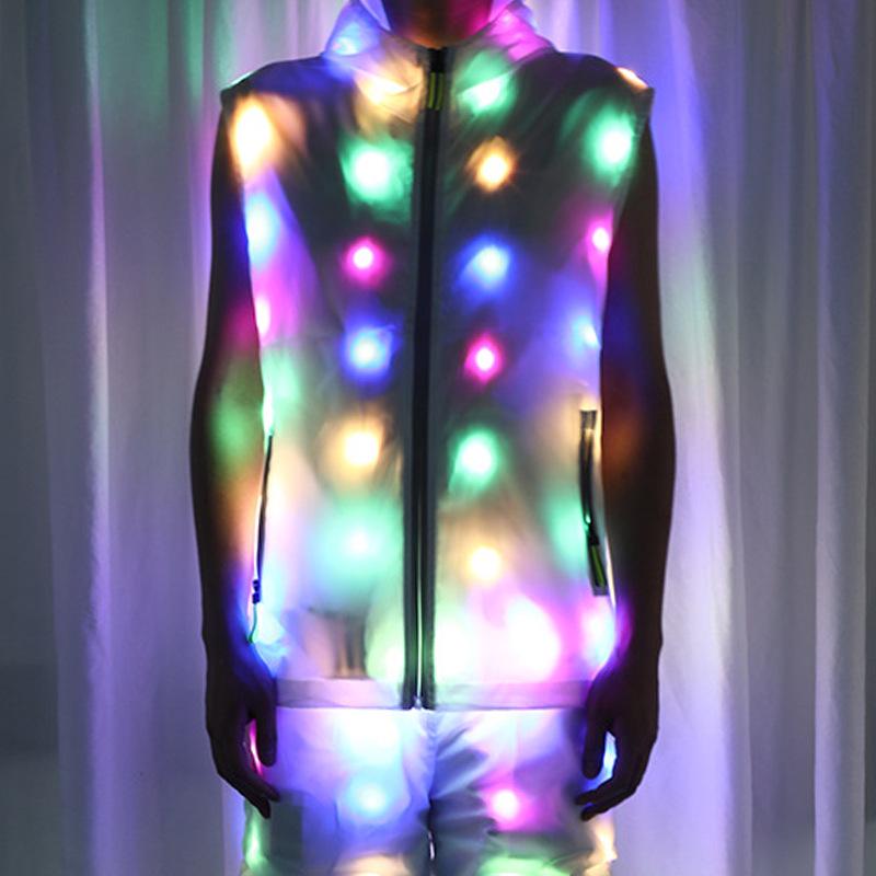 LED Luminous Hoodie: Colorful Flashing Disco Set with Lights
