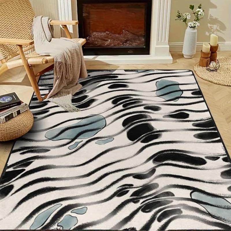 Abstract Scandinavian Style Large Area Carpet Living Room Sofa Bedroom Rugs Bedside Blanket Anti Slip Dirt Resistant Blanket