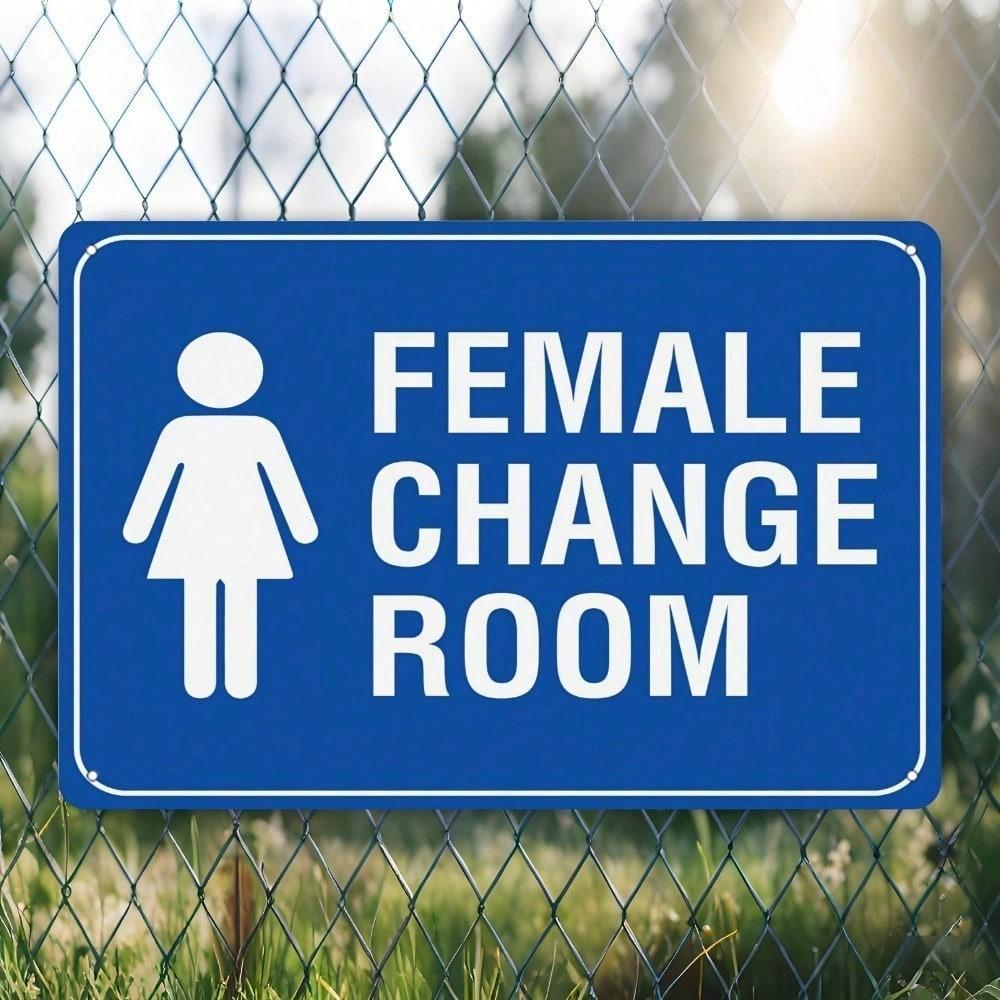 1pc Vintage Female Change Room 2D Tin Sign 8x12in Unframed Metal Plaque Retro Wall Art Decor Indoor Outdoor Unique Gift