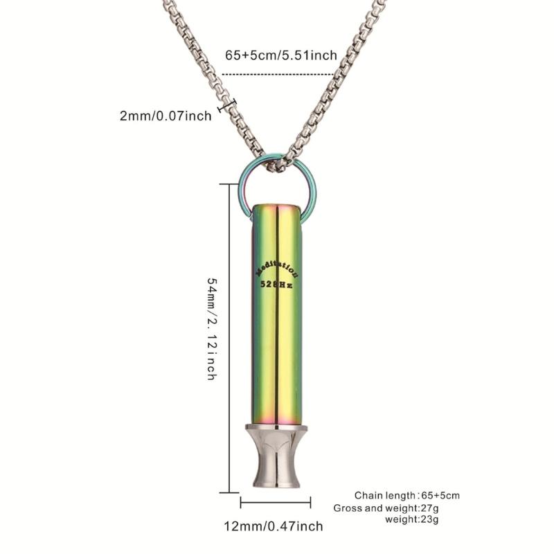 528 Hz Low Frequency Sound Meditation Breathing Stress Relief Necklace Sturdy Stainless Steel Adjustable Length