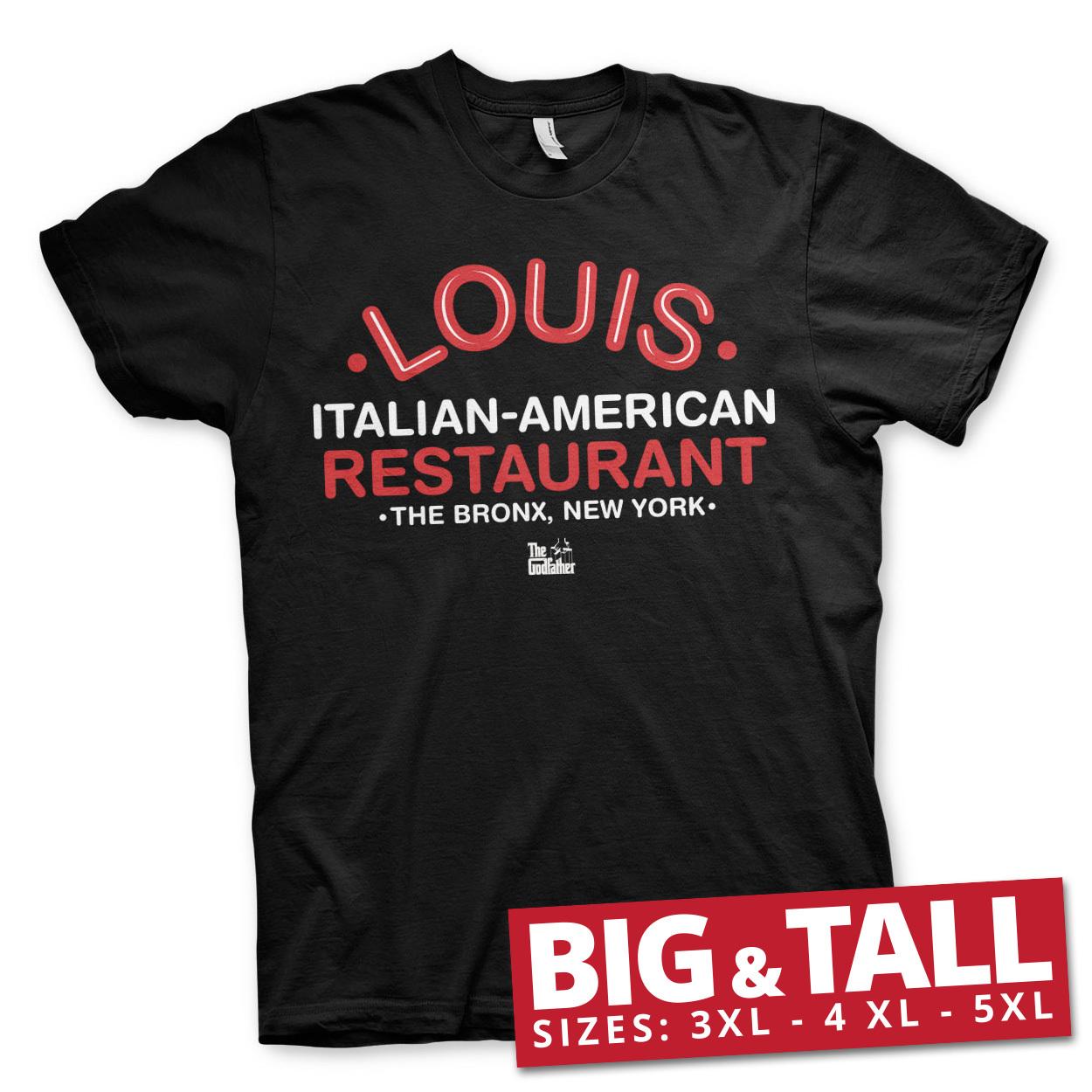 Officially Licensed The Godfather Louis Restaurant 3XL 4XL 5XL Men s T-Shirt XXL