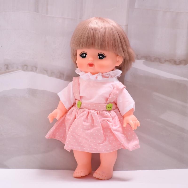 25cm Milu Tang Dynasty Doll Pink Polka Dot Skirt Outfit